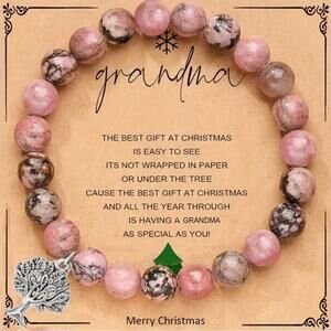 Grandma Bracelet & Card - Rhodolite Stones